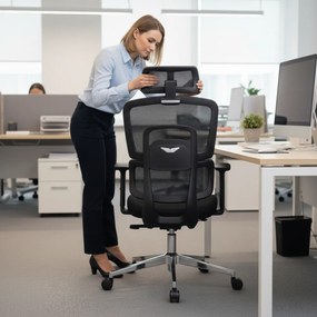 Kancelárska ergonomická stolička Neoseat GARY — čierna, nosnosť 150 kg