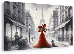 Obraz parížska ulica s huslistkou