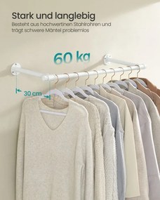 Set dvoch nástenných stojanov na oblečenie HSR140W02 (2 ks)