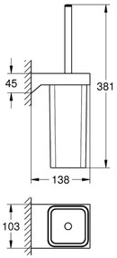 GROHE 40857000 - Sada na čistenie WC SELECTION CUBE lesklý chróm