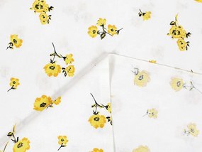Biante Detský bavlnený záves Sandra SA-084 Žlté kvety na bielom 135x220 cm