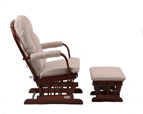 Komfortné relaxačné kreslo s taburetom Catini TREVISO tm.drevo