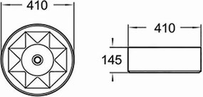 Mexen CLARISA umývadlo, 41 cm, biela/zlatá, 22074153