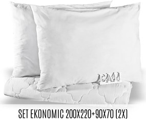 Set manželskej prikrývky a vankúšov Ekonomic 220x200 + 90x70 (2x) EMI