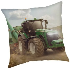 JERRY FABRICS Obliečka na vankúšik Traktor green  Polyester, 40/40 cm