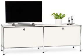 Kovová nízka skrinka »CN3« s výklopnými priehradkami, biela