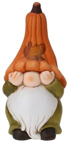 Jesenný škriatok s oranžovou čiapkou 22 cm