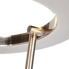 Moderná stojaca lampa oceľ a sklo vrátane LED s ramenom na čítanie - Divine