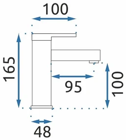Rea Pixel, umývadlová batéria h-165, zlatá lesklá, REA-B2018