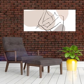 Obraz - Woman body line art N⁰1 (120x50 cm)