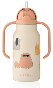 LIEWOOD Termo fľaša Kimmie Cats and Dogs / Sandy Recycled 250 ml