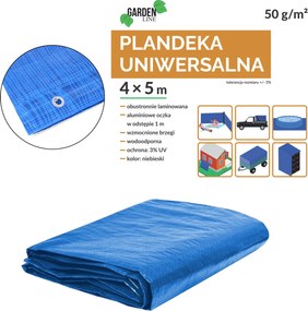 PLACHTA 4 x 5 M (+/- 5 %) 50 G/M² 3 % UV MODRÁ *4102