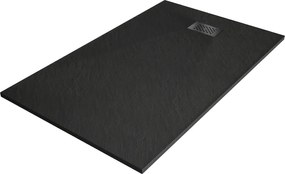 Mexen Hugo, obdĺžniková sprchová vanička SMC 160 x 80 cm, čierna, čierna krytka, 42708016-B