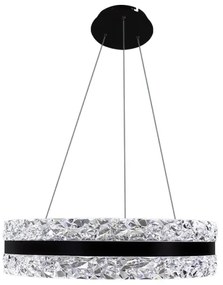 LED Stmievateľný luster na lanku LED/80W/230V 3000-6500K čierna + diaľkové ovládanie