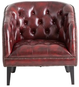 furniture-nabytek.cz - Křeslo Chesterfield Oakland z masivní pravé kůže, červené