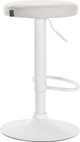Barová stolička Ponte - koženka, biely rám - Biela