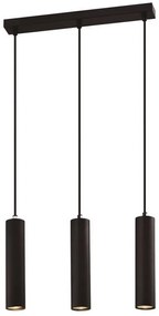 Candellux Čierny závesný luster Tubo pre žiarovku 3x GU10 33-79091