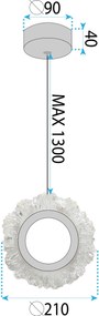 Toolight Toolight, LED závesné osvetlenie 21cm, 5W, 3000K, LHJ102-1CP, zlatá, OSW-60047