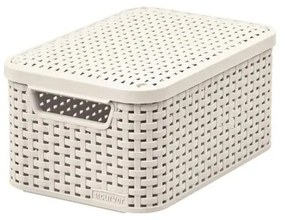 Krémovobiely plastový úložný box s vekom 20x29x14 cm Style – Curver