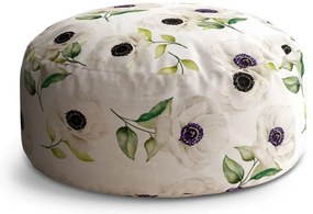 Taburet Circle biele sasanky, krémová