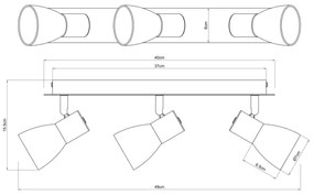 Globo 54307-3 - Bodové svietidlo CLAUDE 3xE14/40W/230V čierna