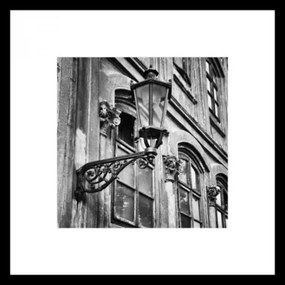 Rámovaný obraz Lampa 50x50 cm, čiernobiely%