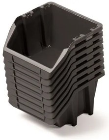Sada 8 úložných boxov po 14,4 × 11,8 × 8,4 cm, čierna