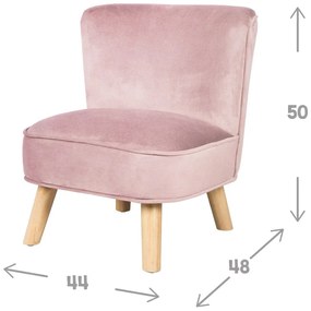 Svetloružové zamatové detské kresielko Lil Sofa – Roba