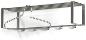 Kovový nástenný vešiak v striebornej farbe s poličkou Rex – Spinder Design