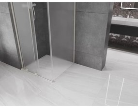 Mexen Velar L, sprchový kút s posuvnými dverami 110 x 110 cm, 8mm sklo námraza, brúsená oceľ, 871-110-110-33-97