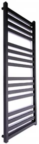 Regnis LOX, vykurovacie teleso 530x1190mm so stredovým pripojením 50mm, 698W, čierna matná, LOX120/50/D5/BLACK