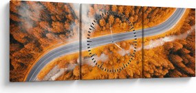 Obraz - Horská cesta (s hodinami) (90x30 cm)