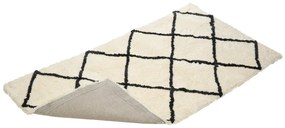 Livarno home Koberec s dlhým vlasom, 80 x 150 cm/Ø 100 cm (krémová/čierna)  (100377446)