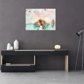 Obraz - Maledivy, drevené mólo (70x50 cm)
