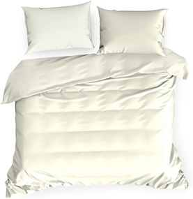 Krémové obojstranné posteľné obliečky so zapínaním na zips
