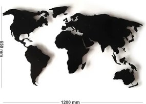 WORLD MAP 3D dekorácia - mapa sveta Čierna
