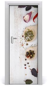 Fototapeta dvere samolepiace zelenina a korenie 95x205 cm