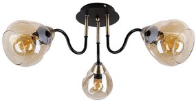 Candellux Čierno-zlaté stropné svietidlo Unica pre žiarovku 3x E27 33-00880