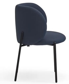 Tmavomodré čalúnené jedálenské kreslá v súprave 2 ks Mogi – Teulat