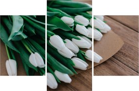 Obraz kytice bielych tulipánov (90x60 cm)