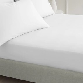 Biela napínacia plachta z bavlneného perkálu 90x190 cm Cotton Percale – Bianca