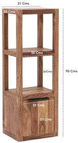 furniture-nabytek.cz - Masívna kúpeľňová závesná skrinka Sydney z akácie, lakovaná, hnedá – 31×25×90 cm