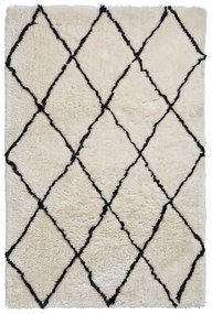 Béžovo-čierny ručne tuftovaný koberec Think Rugs Morocco Ivory &amp; Black, 200 × 290 cm