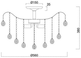Brilagi - Prisadený luster CRYSTAL 6xE14/60W/230V lesklý chróm