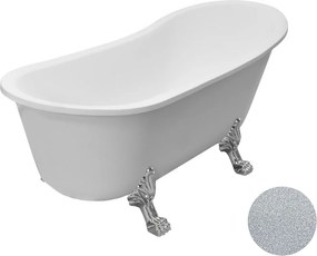 Besco Akrylátová voľne stojaca vaňa Olaya Glam S 160x68 bez prepadu BESCO-Typ výpuste: Click-Clack bez prepadu, chróm, BESCO-Nôžky: Chróm
