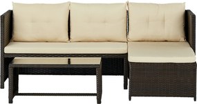 Sconto Záhradná pohovka NEAPEL hnedá/béžová