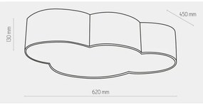 Detské stropné svietidlo CLOUD 4xE27/15W/230V modrá