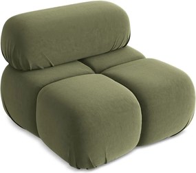 Svetlozelený zamatový modul pohovky Lokua – Makamii