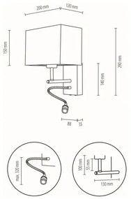 Spot-Light 57290974 - LED flexibilné svietidlo BOHO 1xE27/25W + LED/1W/230V dub