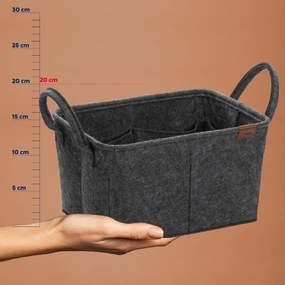 Kela Úložný kôš s ušami Fay, 35 x 25 cm, tm. sivá